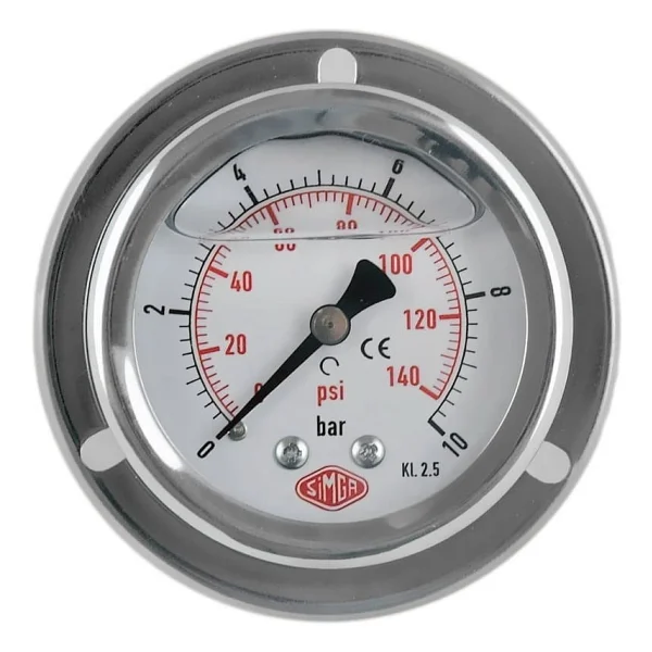 Simga Çap Ø100 Mm Ön Flanşlı Gliserinli Manometre 0-600 Bar - Görsel 3