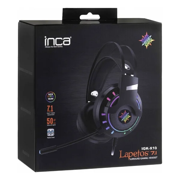 Inca Igk-X10 Lapetos Series RGB Mikrofonlu Oyuncu Kulaklığı - Görsel 5