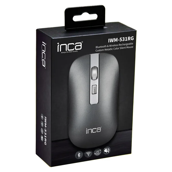Inca Iwm-531rg Gri Bluetooth/Wireless Rechargeable Special Mouse - Görsel 7