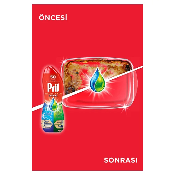 Pril Excellence Duo Jel Yağ Çözücü 50 Yıkama 900 Ml - Görsel 3
