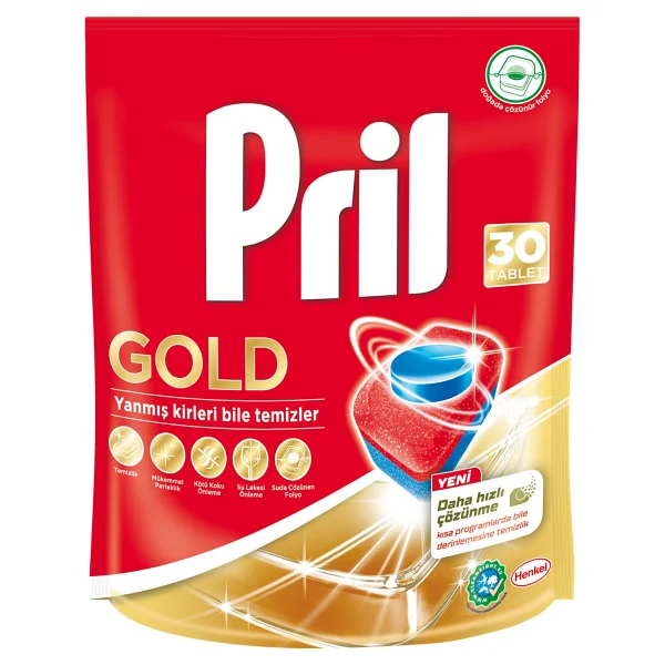 Pril Gold 30 Yıkama Bulaşık Deterjanı Tableti Hızlı Çözünme ve Mükemmel Parlaklık - Görsel 8