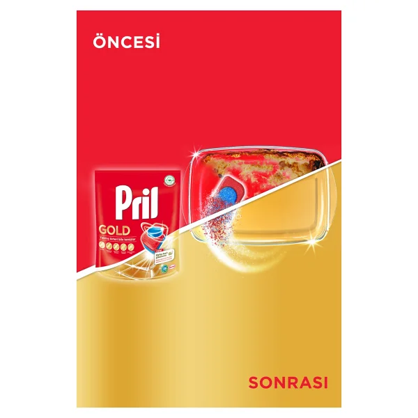 Pril Gold 45 Yıkama Tablet Bulaşık Makinesi Deterjanı Kolay Çözünme ve Ferah Koku - Görsel 3