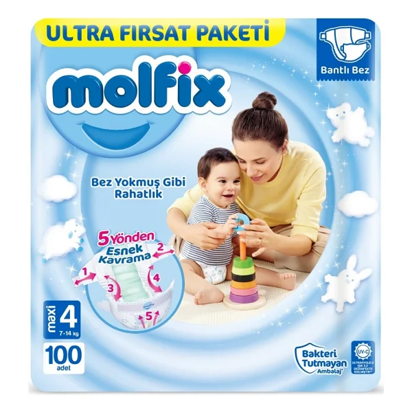 Molfix 5 Numara Junior 78'li Bebek Bezi - Görsel 4
