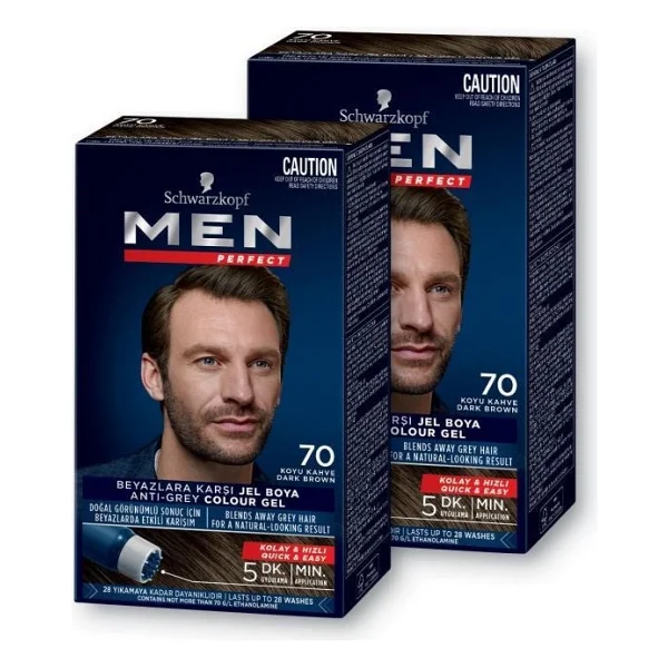 Men Perfect 70 Koyu Kahve 2 Adet Erkek Saç Boyası - Görsel 2
