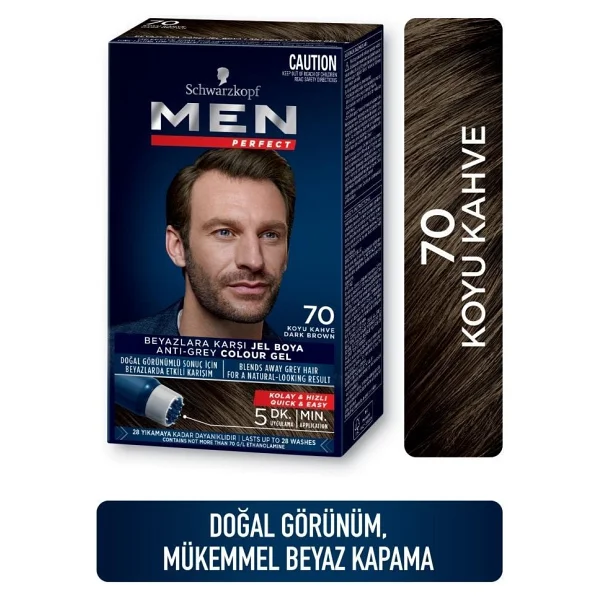 Men Perfect 70 Koyu Kahve 2 Adet Erkek Saç Boyası - Görsel 3