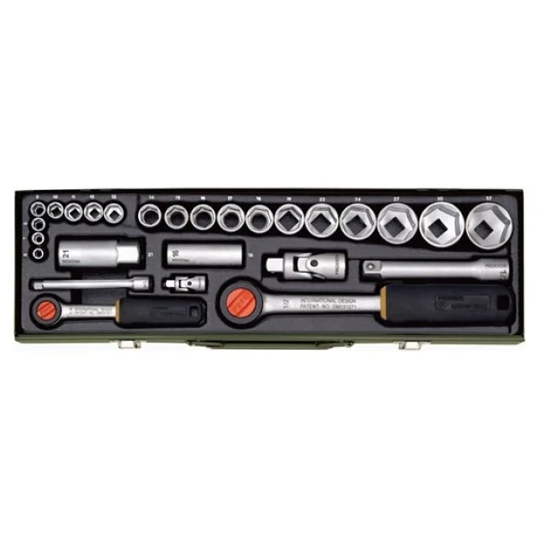 Proxxon 23020 1/4" 1/2" Cırcır Kollu 27 Parçalı Lokma Takımı - Görsel 4