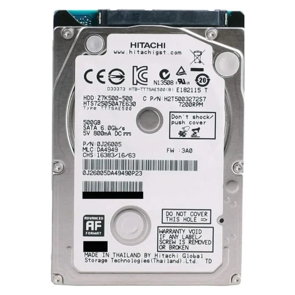 Hitachi-Hikoki 7zk500 Hts725050a7e630 2.5" 500 GB 7200 Rpm Sata 3 HDD - Görsel 2