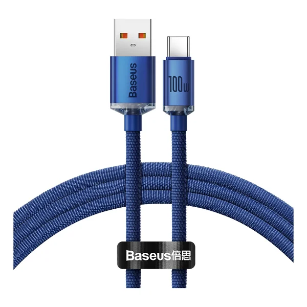 Baseus Crystal Shine 1.2 M Mor USB To Type-C Hızlı Şarj Kablosu - Görsel 6