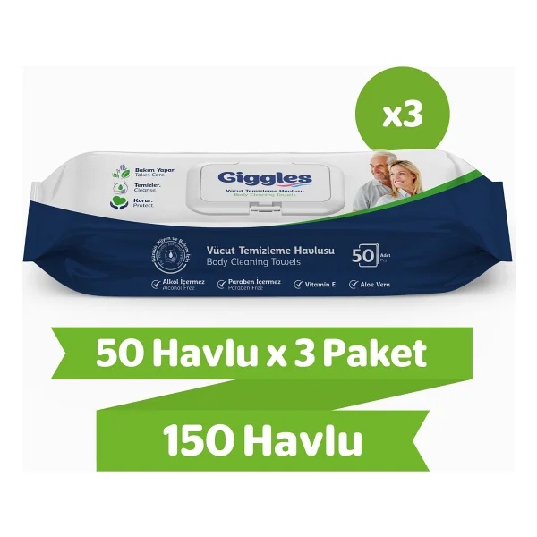 Giggles 50'li 6 Adet Vücut Temizleme Havlusu - Görsel 4