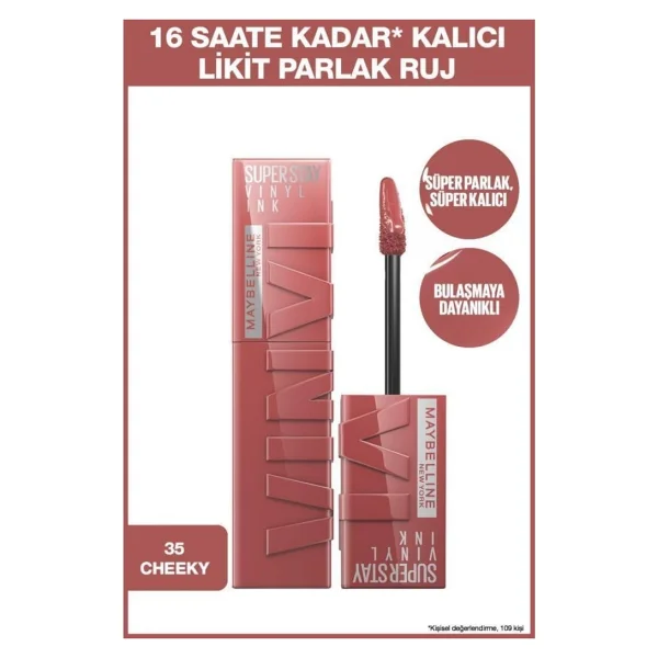 Maybelline New York Super Stay Vinyl Ink Parlak 130 Extra Likit Ruj - Görsel 9