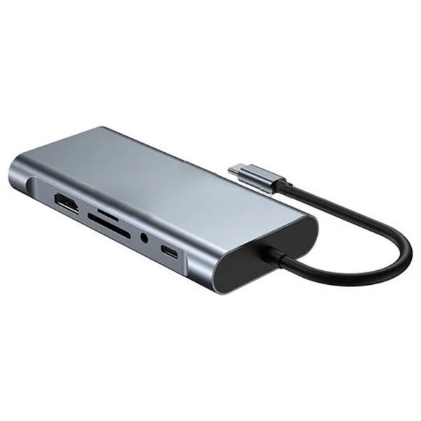 Coverzone 11 İn 1 Type-C To USB Hub Port Adaptör Hdmı, 4x USB, Lan, Vga Sd Card Çevirici Çoklayıcı - Görsel 2