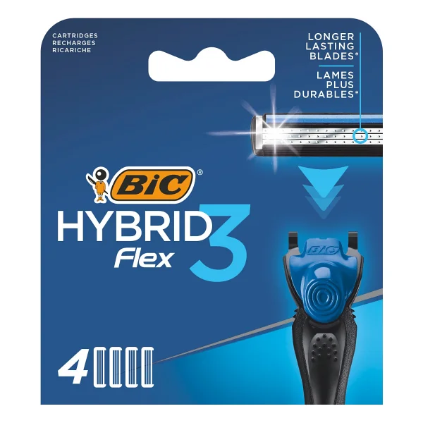 Bic Hybrid 3 Flex Erkek Tıraş Bıçağı Yedek Kartuş 4'lü 3 Titanyum Bıçak Aloe Vera Ve E Vitaminli Konforlu Tıraş - Görsel 6