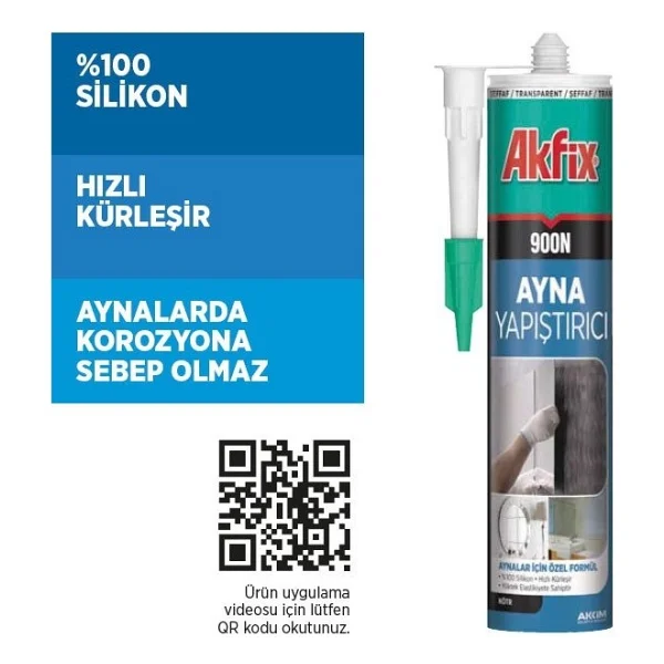 Akfix 900n 280 Ml Şeffaf Ayna Silikonu - Görsel 2