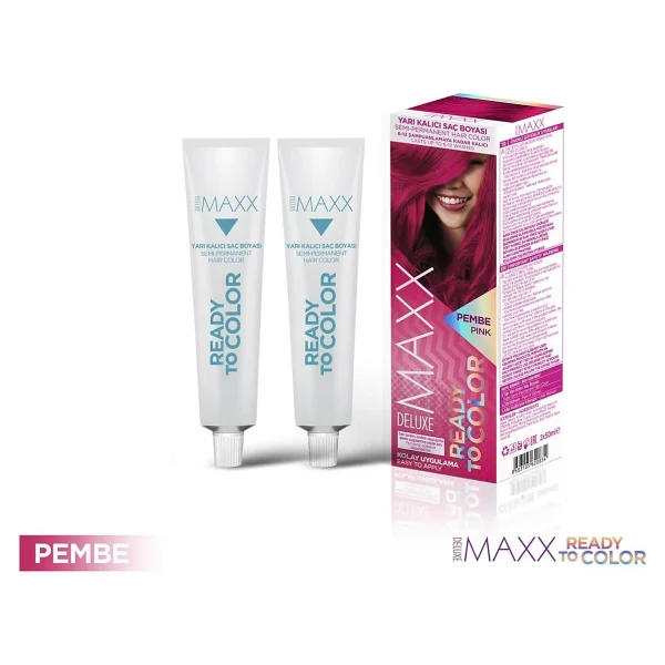 Maxx Deluxe Yarı Kalıcı Saç Boyası 2x50ml Pembe - Görsel 2
