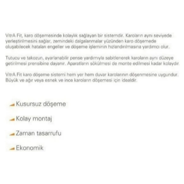 Vitra Fit K356333 Seviye Tespit Tutucu 2 Mm - 250 Adet - Görsel 3