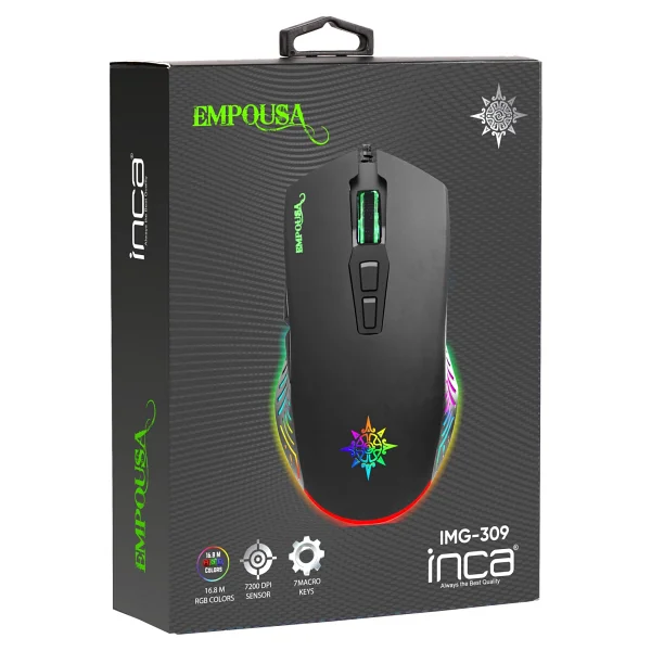 Inca Img-309 Empouse RGB Makrolu Kablolu Optik Oyuncu Mouse - Görsel 4