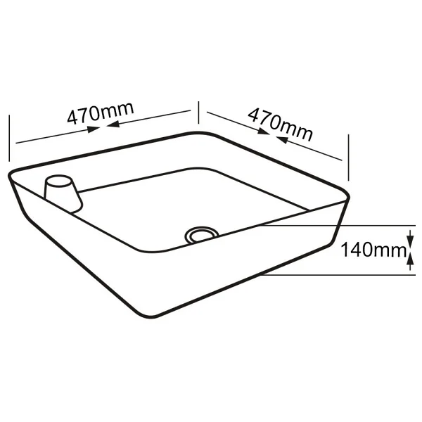 Lena E-4619 Tezgah Üstü Porselen Lavabo - Görsel 2