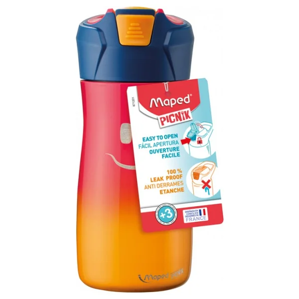 Maped Picnik Gülen Yüz Figürlü Pembe 430 Ml Çelik Matara - Görsel 3