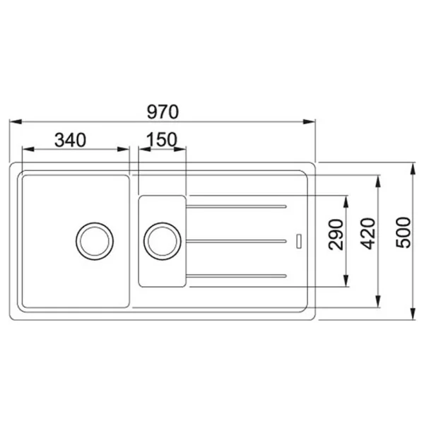 Franke Basis Bfg 651 1.5 Gözlü Stone Grey Granit Eviye - Görsel 3