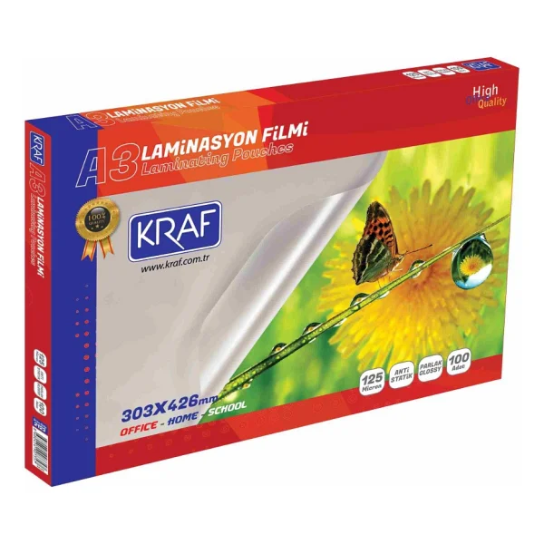 Kraf A3 125 Mic 100'lü Laminasyon Filmi 2123 - Görsel 2