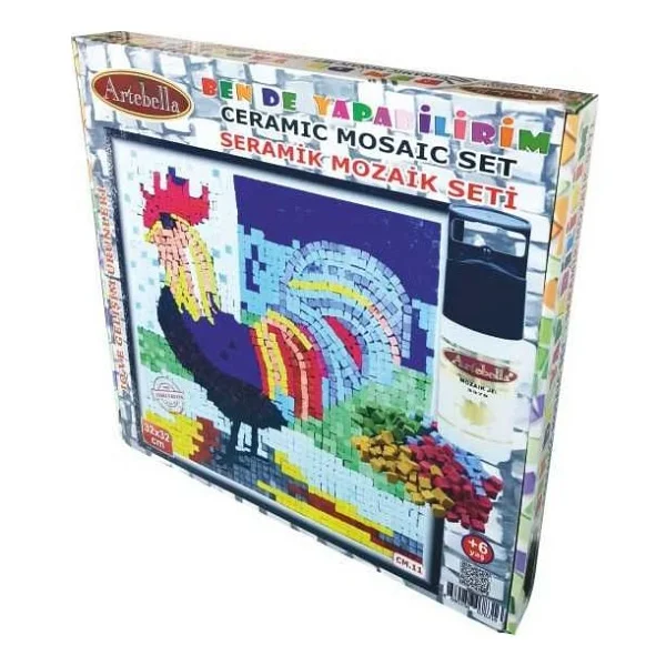 Artebella 11 I Çocuk Ahşap Çerçeveli Seramik Mozaik Set +6 Yaş 32x32 Cm - Görsel 2
