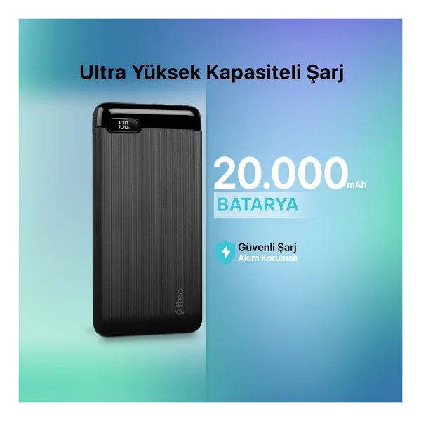 Ttec Powerslim Lcd 2bb184s 20000 mAh Powerbank - Görsel 2