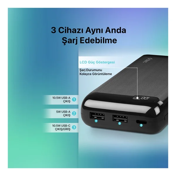 Ttec Powerslim Lcd 2bb184s 20000 mAh Powerbank - Görsel 3