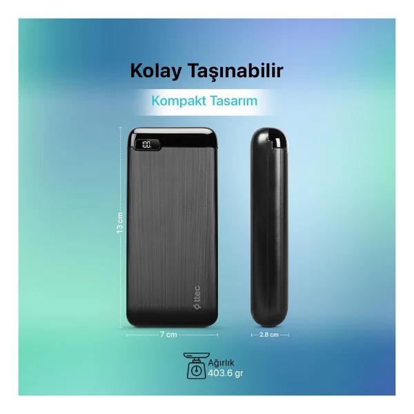 Ttec Powerslim Lcd 2bb184s 20000 mAh Powerbank - Görsel 4
