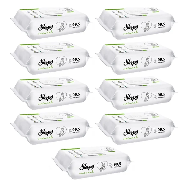 Sleepy Natural Yenidoğan 90 Yaprak 9'lu Paket Islak Mendil - Görsel 6