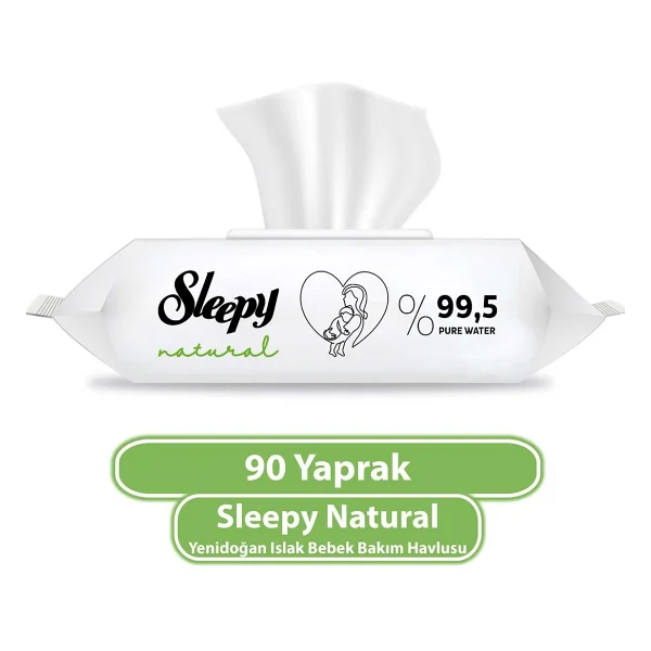 Sleepy Natural Yenidoğan 90 Yaprak 9'lu Paket Islak Mendil - Görsel 3