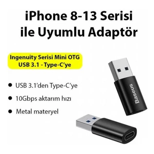 Baseus Ingenuity USB To Type-C Dönüştürücü - Görsel 2