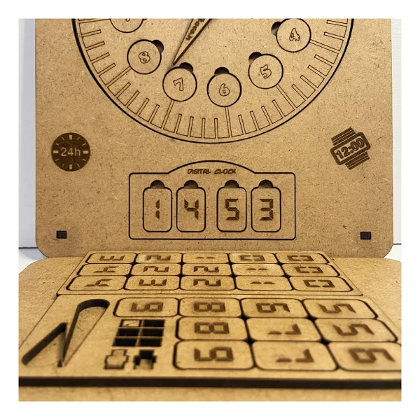 Saat Kaç Ahşap Puzzle 83005,Boyanabilir Ahşap Sağlıklı Moon Beavers Oyuncak - Görsel 4