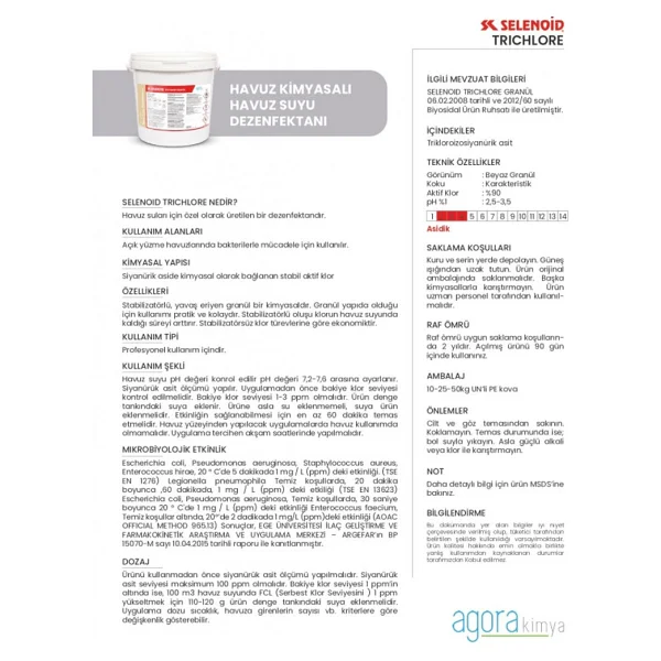 Selenoid %90 Toz Klor - Havuz Suyu Dezenfektanı (10 Kg - 25 Kg - 50 Kg) - Görsel 2