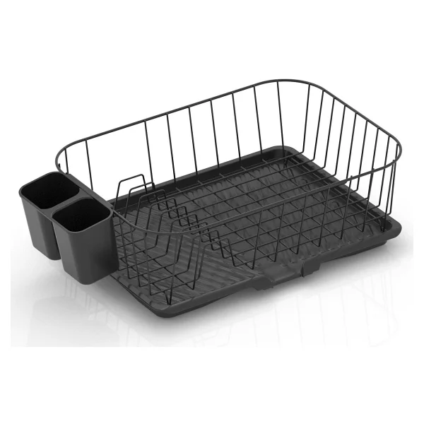 Tekno-Tel Teknotel Tek Katlı Bulaşıklık Tabaklık Oluklu Tepsi Mat Siyah Kb085 - 1 Adet - Görsel 3