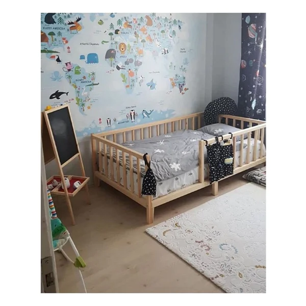 Enjoy Lıfe Tasarım Ahşap Montessori Çocuk Karyola Yatak - 90 X 190 Cm - Meşe - Görsel 2