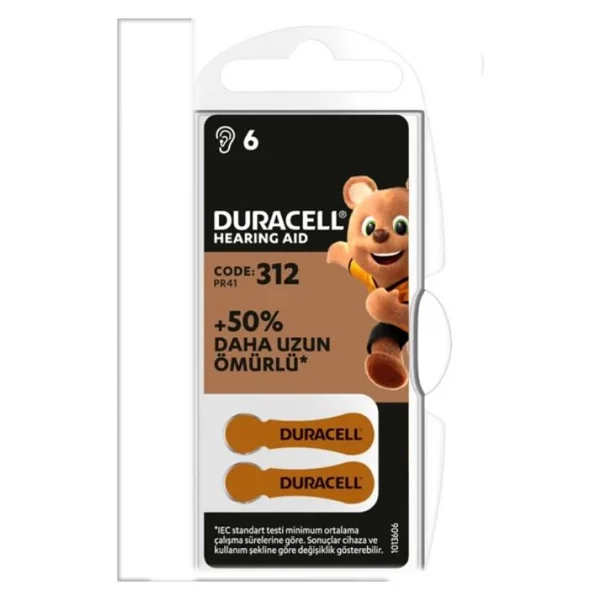 Duracell Activair 312 Numara 6'lı 5 Paket İşitme Cihazı Pili - Görsel 5