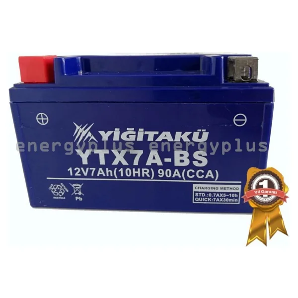 Yiğit Akü 12 V 7 Ah Amper Ytx7a-Bs Motosiklet Scooter Aküsü Güçlü Performans Ve Uzun Ömürlü - Görsel 2