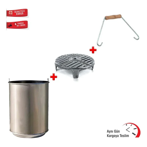 Okçu Kardeşler Yapı Market Soba Odun Kömür Kovası + Soba Izgarası + Soba Kovası Kulbu - Görsel 6