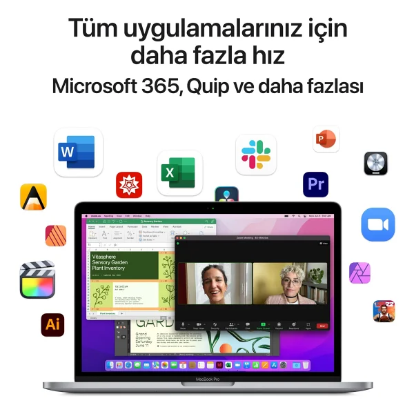 MacBook Pro M2 8 GB 512 GB SSD 13.3" Mnej3tu/A Uzay Grisi - Görsel 8