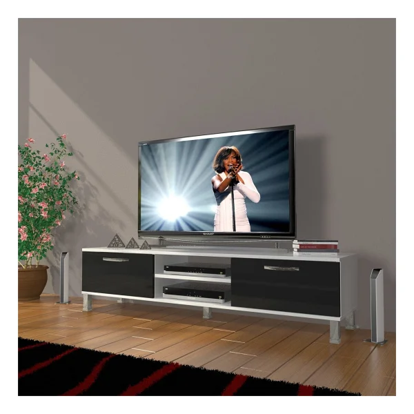 Decoraktiv Eko 140 Mdf DVD Krom Ayaklı TV Sehpası - Görsel 4