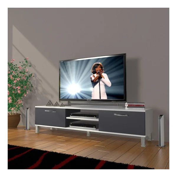 Decoraktiv Eko 140 Mdf DVD Krom Ayaklı TV Sehpası - Görsel 9