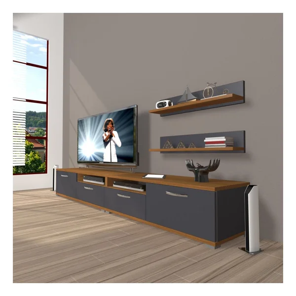 Decoraktiv Eko 200r Mdf Tv Ünitesi Tv Sehpası Parlak Beyaz - Görsel 8