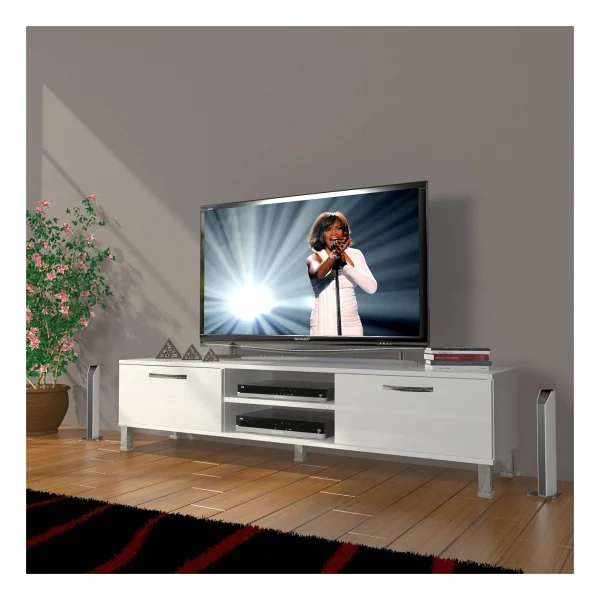 Decoraktiv Eko 140 Mdf DVD Krom Ayaklı TV Sehpası - Görsel 8