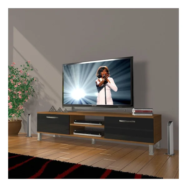 Decoraktiv Eko 140 Mdf DVD Krom Ayaklı TV Sehpası - Görsel 5