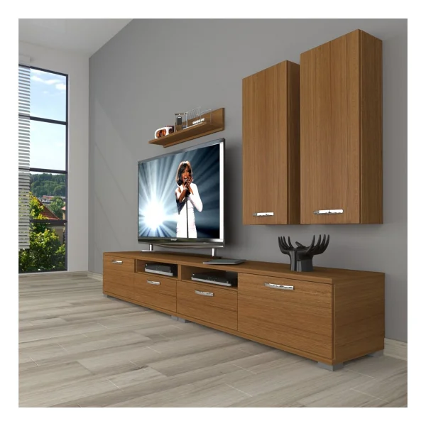 Decoraktiv Eko 5200D Mdf Tv Ünitesi Tv Sehpası - Ceviz - Antrasit - Görsel 4
