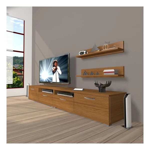 Decoraktiv Eko 200r Mdf Tv Ünitesi Tv Sehpası Parlak Beyaz - Görsel 2