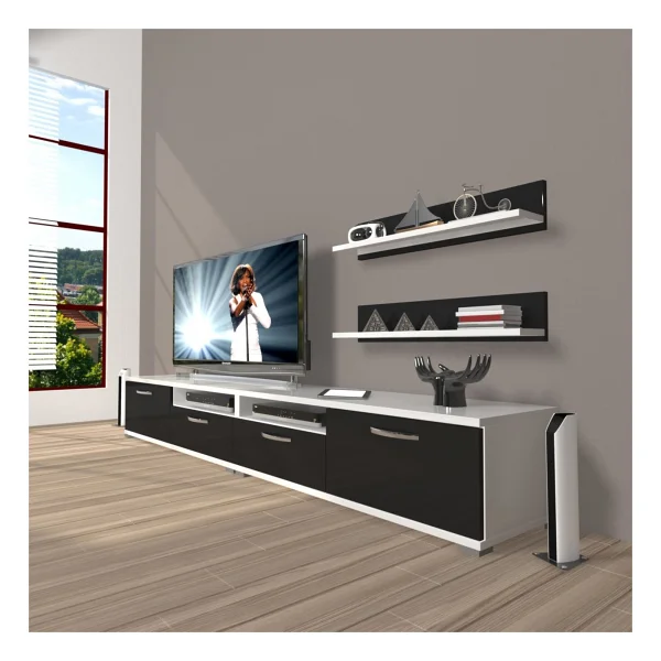 Decoraktiv Eko 200r Mdf Tv Ünitesi Tv Sehpası Parlak Beyaz - Görsel 5