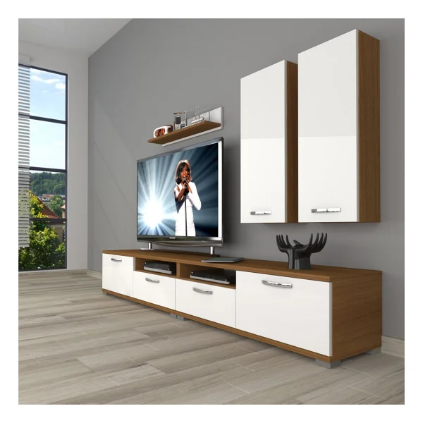 Decoraktiv Eko 5200D Mdf Tv Ünitesi Tv Sehpası - Ceviz - Antrasit - Görsel 3