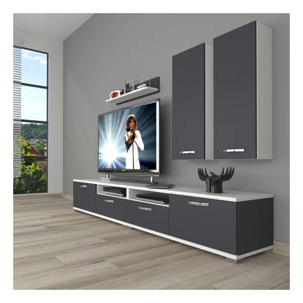 Decoraktiv Eko 5200D Mdf Tv Ünitesi Tv Sehpası - Ceviz - Antrasit - Görsel 8