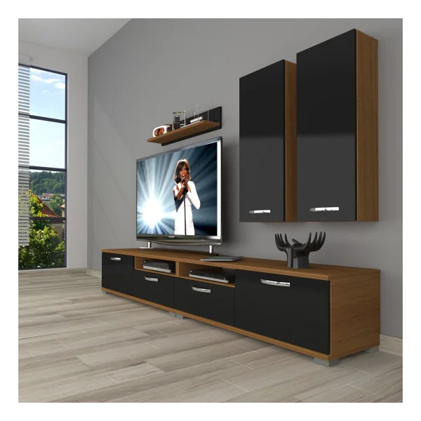 Decoraktiv Eko 5200D Mdf Tv Ünitesi Tv Sehpası - Ceviz - Antrasit - Görsel 6